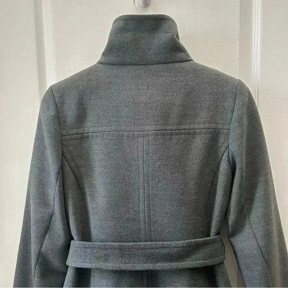 Le Chateau Pea Coat Double Breasted Belted Winter  Coat Charcoal Grey Size XS - Picture 10 of 15